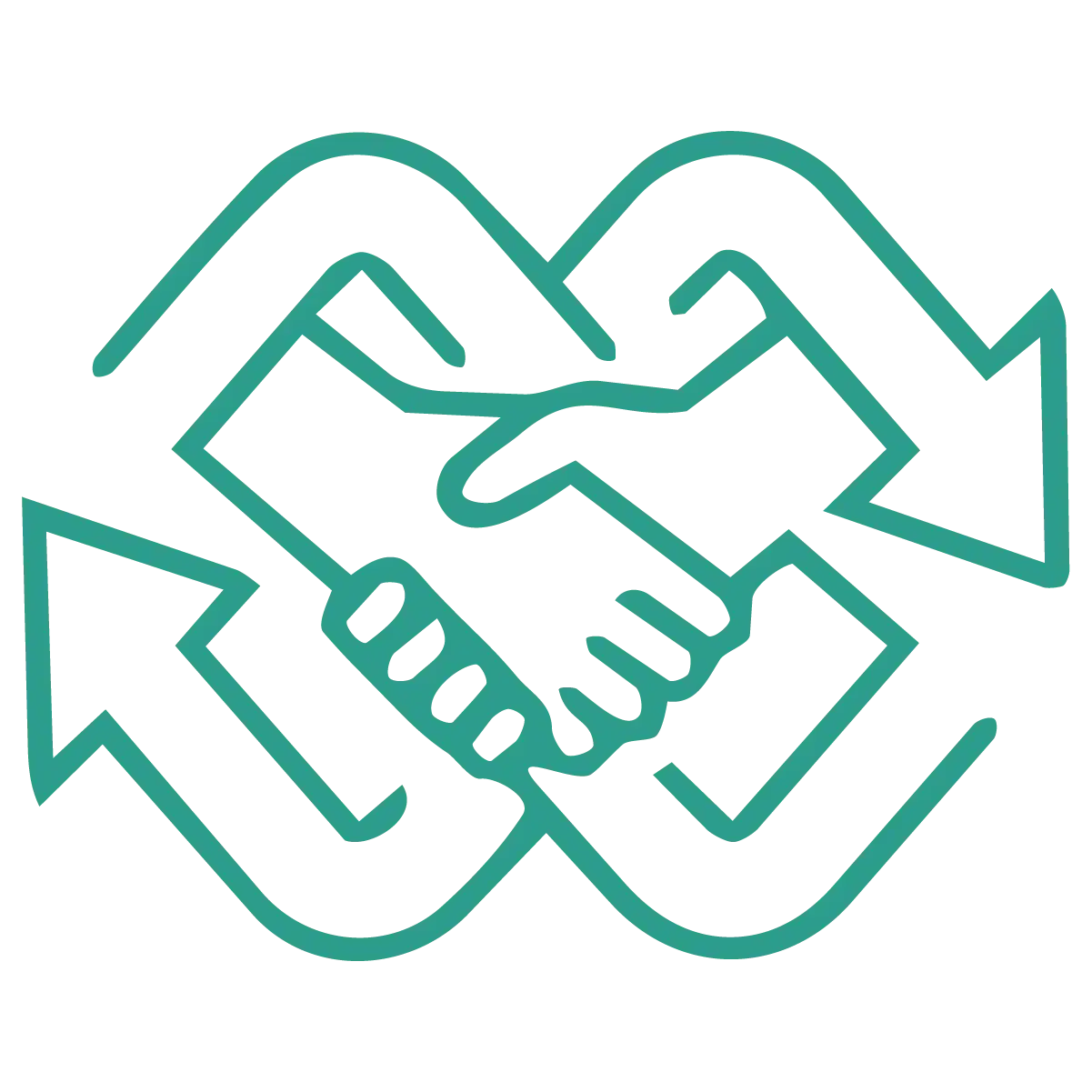 Icon for business transitions, mergers, and acquisitions support.