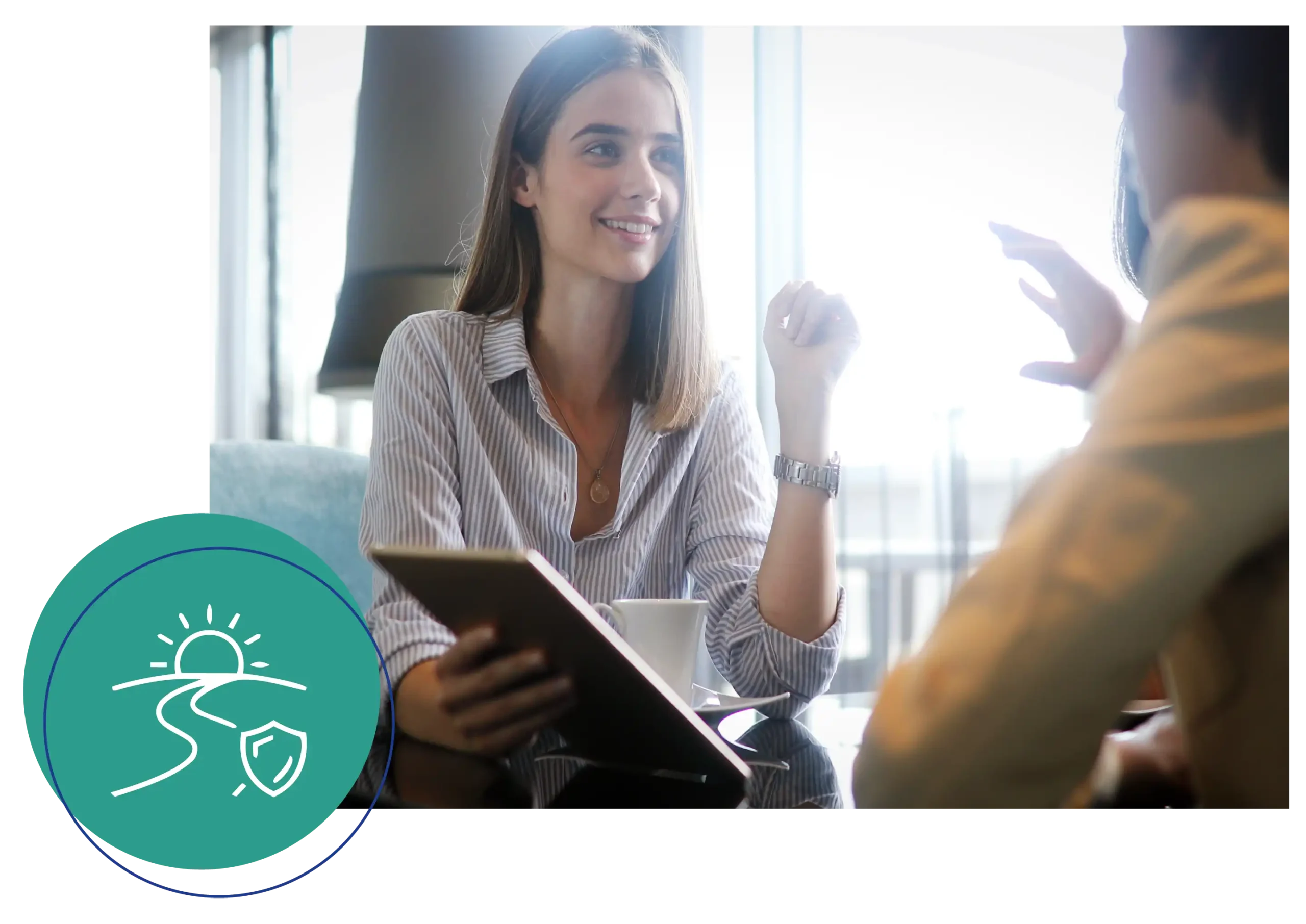 Professional advisor discussing long-term retirement and business succession planning for a business owner.